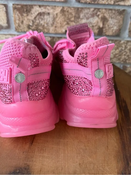 Steve Madden NY90 Sneakers Women’s Size 9.5 Pink Rhinestones Pre-Loved Good! - Picture 6 of 10